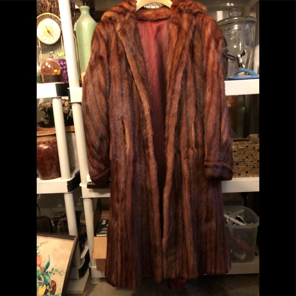 Real let-out muskrat fur coat